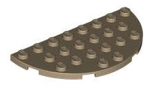 LEGO Sonderplatten 22888 Platte Halbkreis 4x8, dunkelbeige