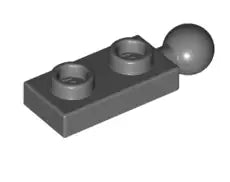 LEGO Sonderplatten 22890 Platte 1x2 mit Kugelkopf, dunkelgrau