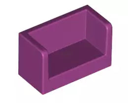LEGO Wandelemente 23969 Paneel 1x2x1 mit geschlossenen Seiten, magentarot