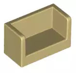 LEGO Wandelemente 23969 Paneel 1x2x1 mit geschlossenen Seiten, beige