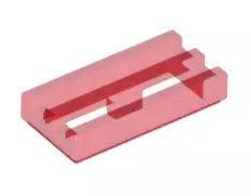 LEGO Fliesen 2412b Fliese Grill 1x2, transparent-rot
