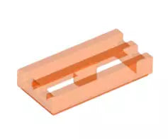 LEGO Fliesen 2412b Fliese Grill 1x2, transparent-neonorange
