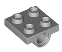 LEGO Sonderplatten 2444 Platte 2x2 mit Pin Loch, hellgrau