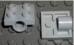 LEGO Sonderplatten 2444 Platte 2x2 mit Pin Loch, hellgrau