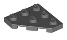 LEGO Sonderplatten 2450 Platte 3x3 mit abgeschrägtem Eck, dunkelgrau