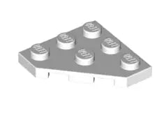 LEGO Sonderplatten 2450 Platte 3x3 mit abgeschrägtem Eck, weiß