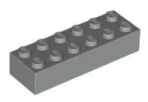 LEGO Steine 2456 Stein 2x6, hellgrau
