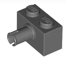 LEGO Sondersteine 2458 Stein 1x2 mit Pin, dunkelgrau