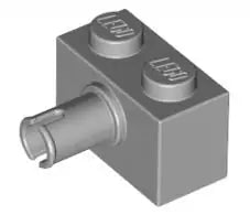 LEGO Sondersteine 2458 Stein 1x2 mit Pin, hellgrau