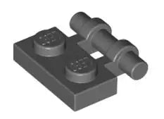 LEGO Gelenke 2540 Scharnierplatte mit Bügelstange 2x1, dunkelgrau