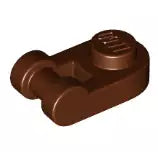 LEGO Gelenke 26047 Scharnierplatte abgerundet 1x1 mit geschlossenem Griff (schmal), rotbraun