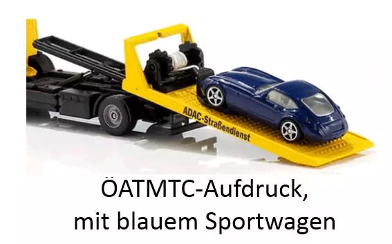 SIKU Austria 1:55 2712 ÖAMTC-Abschleppwagen mit blauem Sportwagen