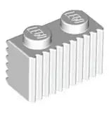 LEGO Sondersteine 2877 Stein geriffelt 1x2, weiß