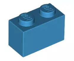 LEGO Steine 3004 Stein 2x1, dunkel-azurblau