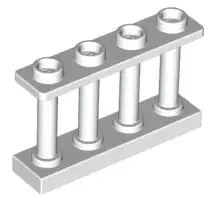 LEGO Zaun 30055 Zaun 1x4x2 mit 2 Noppen, weiß