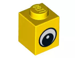 LEGO Steine 3005pb011 Stein 1x1 mit Auge, gelb