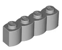 LEGO Sondersteine 30137 Palisandenstein 1x4, hellgrau
