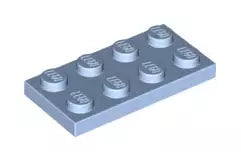 LEGO Platten 3020 Platte 2x4, knallhellblau