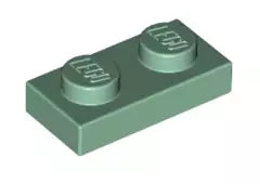 LEGO Platten 3023 Platte 1x2, sandgrün