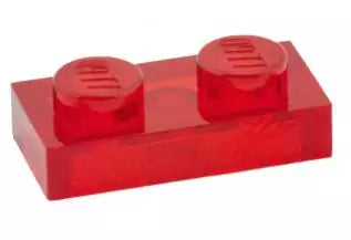 LEGO Platten 3023 Platte 1x2, transparent-rot