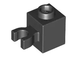 LEGO Sondersteine 30241 Stein 1x1 mit senkrechtem Clip, schwarz