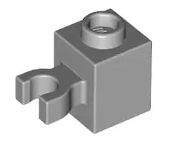 LEGO Sondersteine 30241 Stein 1x1 mit senkrechtem Clip, hellgrau