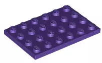 LEGO Platten 3032 Platte 4x6, dunkelpurpur