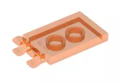 LEGO Fliesen 30350 Fliese 2x3 mit 2 Clips, transparent-neonorange
