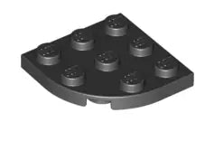 LEGO Sonderplatten 30357 Platte 3x3 mit abgerundetem Eck, schwarz