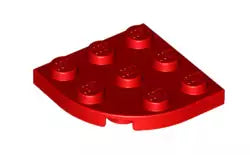 LEGO Sonderplatten 30357 Platte 3x3 mit abgerundetem Eck, rot