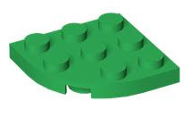 LEGO Sonderplatten 30357 Platte 3x3 mit abgerundetem Eck, grün