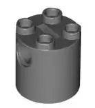 LEGO Sondersteine 30361c Stein rund 2x2x2 mit 2 Pinloch, dunkelgrau