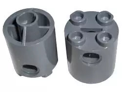 LEGO Sondersteine 30361c Stein rund 2x2x2 mit 2 Pinloch, dunkelgrau
