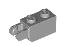 LEGO Gelenke 30365 Scharnierstein 1x2 (2 vertikale Finger, rastend), hellgrau