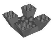 LEGO Schrägsteine 30373 Dachstein invers 65° 6x6x2 mit Ausschnitt, dunkelgrau