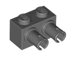 LEGO Sondersteine 30526 Stein 1x2 mit 2 Pins, dunkelgrau