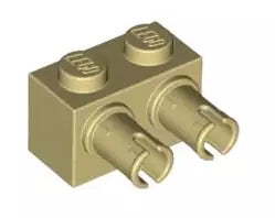 LEGO Sondersteine 30526 Stein 1x2 mit 2 Pins, beige