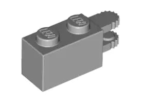LEGO Gelenke 30540 Scharnierstein 1x2 (2 horizontale Finger, rastend), hellgrau