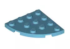 LEGO Sonderplatten 30565 Platte 4x4 mit abgerundetem Eck, mittel-azurblau