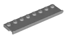 LEGO Sonderplatten 30586 Platte 2x8 mit Schiene, hellgrau