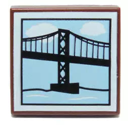 LEGO Fliesen 3068bpb0674 Fliese 2x2 mit Hängebrücke, rotbraun