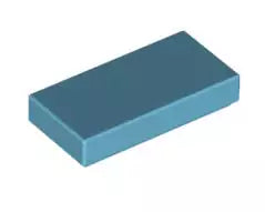 LEGO Fliesen 3069b Fliese 1x2, mittel-azurblau
