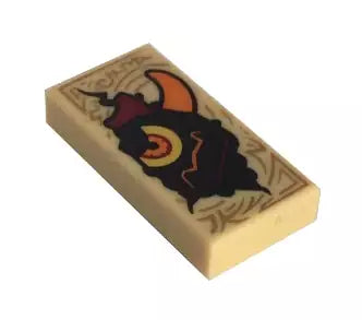 LEGO Fliesen 3069bpb446 Fliese 1x2 mit halbem Goblingesicht, beige