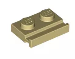 LEGO Sonderplatten 32028 Platte 1x2 mit Schiene, beige