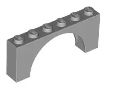 LEGO Steine 3307 Bogenstein 1x6x2, hellgrau