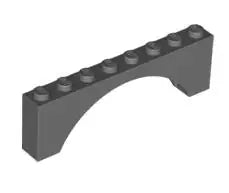 LEGO Steine 3308 Bogenstein 1x8x2, dunkelgrau