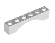 LEGO Steine 3455 Bogenstein 1x6, weiß