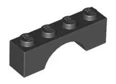 LEGO Steine 3659 Bogenstein 1x4, schwarz