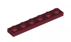 LEGO Platten 3666 Platte 1x6, dunkelrot