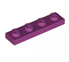 LEGO Platten 3710 Platte 1x4, magentarot